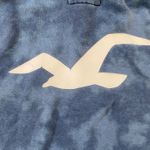 Y2K Hollister Blue Tie Dye Logo Hoodie Sweatshirt Women's Small Pullover Comfy Photo 6