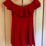 Red Boutique Off The Shoulder Romper Size 4 Photo 2