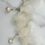 Beaded Faux Fur Woven Silver Tone Chain Link Belt One Size OS Boho ✨ Photo 8