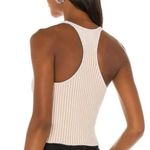 Free People  Ribbed Square Neck Beige Tank Top Racerback XS Photo 2