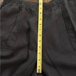 Flax  Black 100% Linen Cargo Tie Ankle Cropped Pants Size Medium Photo 5