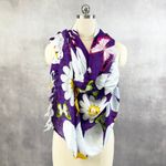Casual Movements Womens Scarf One Size Butterfly Floral Rayon Boho Resort Artsy Purple Photo 4