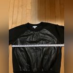 Evereve Kat Faux Leather Crewneck Sweatshirt Photo 6