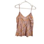 Old Navy  Orange Plaid Sleeveless Casual  Peplum V-Neck Chic Tank Top Medium Photo 1