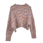 Free People confetti pullover cropped oversized snuggly pink sweater size small Photo 1
