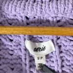 Aerie Chunky Cowl Neck Quarter Zip Long Sleeve Purple Sweater Size S Photo 3