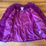 L.L.Bean 10 petite magenta button front ruffle corduroy blazer cottageco… Photo 3
