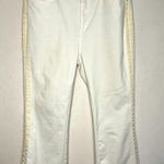Juicy Couture  Blk Label Women’s Y2K White Flare Jean Velour Stripes Size 31 Photo 0