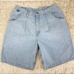 Vintage Chic Pleat Front Jean Short Sz 34" waist Blue Size L Photo 0