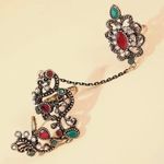 Gorgeous Boho Style Gold Plated Double Finger Adjustable Ring Photo 1