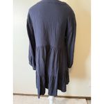 Madewell Black Cotton Gauze Tiered Mini Dress Long Sleeveā V-Neck Sz 4 Flowy Photo 8