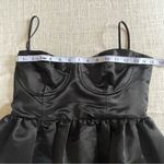 Future Collective Black Midi Dress Small NWT Bustier Satin‎ Smocked Back Photo 8