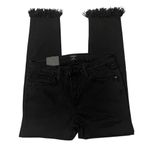 Just Black NWT,  Black Mid Rise Cropped Skinny Jean Fringe Hem, Sz 29 Photo 7