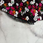 Skinny Dippers Daisy Duke Ruffled Bikini Bottom Size L Black Floral High Waist Size L Photo 4