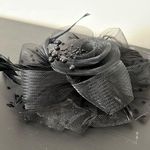 Black Fascinator with Discrete Alligator Clip Photo 4