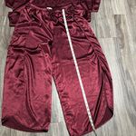 BB Dakota  ,wine Red Satin Pajama Set – Silky 2-Piece Sleepwear. Photo 6