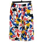 J.Crew Pintucked Midi Skirt Lined Morning Floral Size 8P Red Photo 4