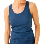 Pact Cool Stretch Fitted French Navy Blue Heather Tank Top Women’s XS Photo 0