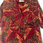 Ellen Tracy  100% Silk Vintage Tropical button down V neck blouse size 4 Photo 2