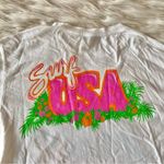 Free People  White Pink Beach Boys Convertible Surf Tropical Oversize USA T-Shirt Photo 69