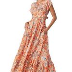 MISA Los Angeles NWT! Misa Dana Mae Dress Tangerine Flora Maxi Dress - Size Small Photo 0