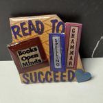 Read To Succeed Book Pins By Lucinda Brooch Pin Handcrafted Hand Made Photo 0