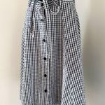 Brooks Brothers  Navy & White Gingham Checkered A-Line Skirt | 100% Cotton | 6 Photo 2