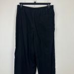 Athleta Tall Paradise Mid Rise Wide Leg Pant Black Linen Blend Relaxed M NWT Photo 9