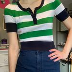 Converse One Star Striped Knitted Crop Top Photo 0
