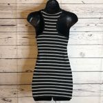 Merona NWT ‎ Ebony black white stripe long tank top Photo 2