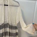 Wild Pearl  Knit Ivory Cardigan Gray Stripes Photo 2