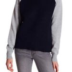 Current/Elliott Current Elliott Grey And Navy Wool Blend Sweater Photo 1