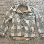 Sage Plaid Flannel Sherpa-Lined Jacket Photo 0