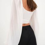 For Love & Lemons  Trisha Crop Top in White Size XS Photo 1