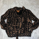 Tory Burch  Silk Black &Brown Long Sleeve Dress Shirt Business Blouse size 0 / XS Photo 1