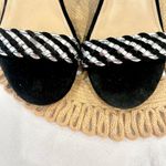 Rag & Co Black Silver Leather Suede Velcro Ankle Sandal Heels Size US 9 Photo 3