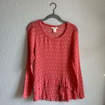 Sundance 💗 Coral Silk Medallion Print Ruffle Blouse Photo 0