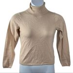 New York & Company Y2K Rose Gold Glitter Fitted Turtleneck Sweater Size Small Pink Photo 1