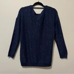 a.n.a  Blue Sequin Metallic Sparkly Scoop Neck Sweater Size XL Photo 1