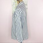 Chic Comfort Gingham Plaid Button Down Shirt Blue Ivory Small Long Sleeve Photo 1