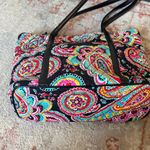 Vera Bradley Vibrant Paisley Tote Bag with Leather Trim Photo 5