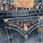 Miss Me  Denim Shorts with Embellished Pockets Photo 2