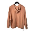 Adidas Peach Cropped Boxy Fit Long Sleeve Hoodie Sweatshirt Women's Size Large Photo 1