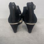 Alfani Wedge Sandals Black Velvet Size 9.5 Comfort Ankle Strap Back Zipper Photo 5