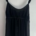 Creaciones Parisina Sheer Babydoll Tie Back Top. Size: Small. Color: Black. Black Photo 0