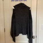 Susan Lawrence  women’s thick gray‎ knit acrylic open drapey vest sweater large Photo 5