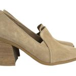 Joie  Wevenly Suede Slip On Loafer Style Shoe 7.5 Pump Heel Block Heel Neutral Photo 3