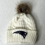 47 Brand New England Patriots Cream Logo Pom Pom Beanie Hat Photo 1