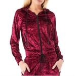 LF Emma & Sam Jacket Women Small Pink Purple Crush Velvet Zip Up Hoodie Photo 3