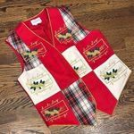 Jenna Vintage Holiday Greetings Wool Festive Christmas Vest Women's M Red Size M Photo 0